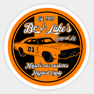 Bo and Luke's customs Sticker